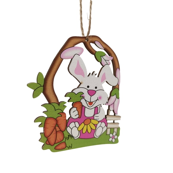 Dvkptbk Easter Decoration Ornaments Wooden Easter Hanging Pendant Wall Door Decor Decor for Home Handicraft Pendant Creative Easter Home Decoration Pendant Easter Decorations on Clearance