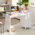 thumbnail image 3 of Patiojoy Computer Desk w/ 3 Drawers 48" Wide Writing Desk with Storage Laptop Study Desk White, 3 of 9
