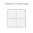 thumbnail image 1 of Mistaha Wireless Scene Switch Push Button Smart Switch Wall Panel Battery Powered Tuya/ Smart Life APP Remote Control for Smart Home Devices(ZigBee Hub Required), White 4 Gang, 1 of 8