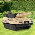 thumbnail image 4 of Costway Electric Kids Ride On Tank with Rubber Tracks Rotatable Turret & Working Cannon, 4 of 10