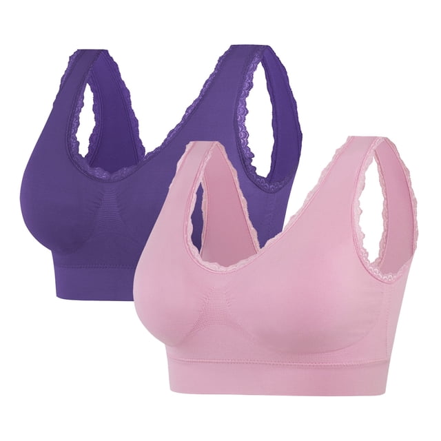 Soki 2pc Sports Bra for Women Padded Seamless Medium Impact Yoga Running Bras