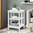 thumbnail image 3 of Patiojoy 2 Pcs Table d'Appoint à 3 Niveaux Table de Chevet Bout de Canapé Étagère de Rangement et d'Exposition Blanc, 3 of 10