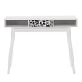 thumbnail image 3 of CorLiving Acerra Engineered Wood Adult Entryway Desk with Abstract-Pattern Center Drawer, Cubbies and Wood Legs, White/Black, 3 of 12