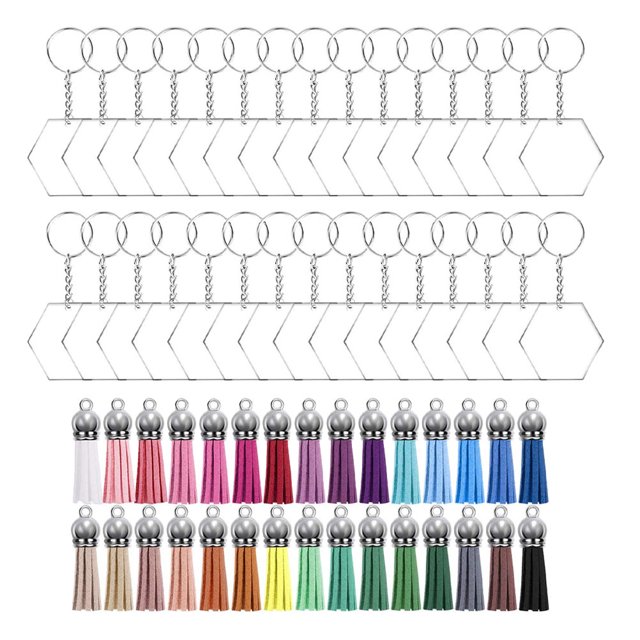 1 Set of Creative Key Chain Pendant Acrylic DIY Jewelry Hanging Ornaments