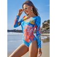 thumbnail image 5 of Charmo Womens Rash Guard One Piece Bathing Suits Tie Back Long Sleeves Monikini Swimsuit, 5 of 5