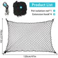 thumbnail image 3 of Car Dog Barrier Net with Hooks Durable Dog Car Safety Barrier Net Reusable Foldable Car Dog Fence Barrier, 3 of 9