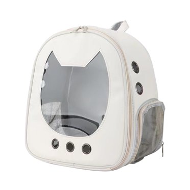 Portable Pet Carrier Backpack Breathable to 11 Travel Bag for Hiking Cycling Outdoor , White