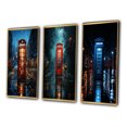thumbnail image 3 of Designart "Urban Icon Red Telephone Booth I" Cityscapes Framed Wall Art Set Of 3 - Red Telephone Booth Frame Gallery Set For Office Decor, 3 of 6