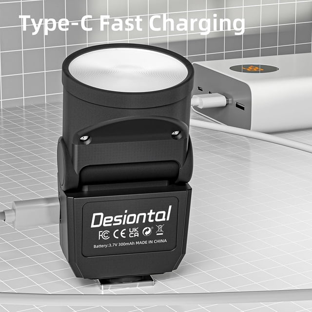 Desiontal F02 Black Mini Flash Speedlite, GN8 6500K Camera Flash Light Compatible with Sony Canon Fuji Nikon Camera