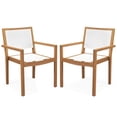 thumbnail image 1 of Costway Stackable Dining Chair Set of 2 with Wear-resistant Fabric & Breathable Backrest, 1 of 9