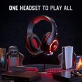 thumbnail image 4 of Gaming Headset for PS4 PS5 Xbox One Switch PC with Noise Canceling Mic, Deep Bass Stereo Sound… (Black Red), 4 of 5