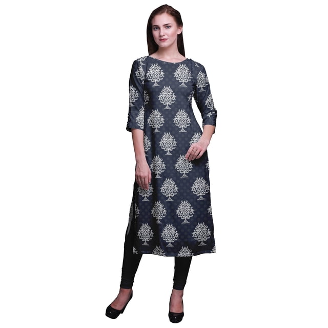 Bimba Kurtis Droits Imprimés pour Femmes Kurta à Manches 3/4 Tunique d'Été Robe