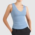 thumbnail image 2 of Women's Fashion Casual Tight V Neck Ribbed Knit Sleeveless Vest, 2 of 4