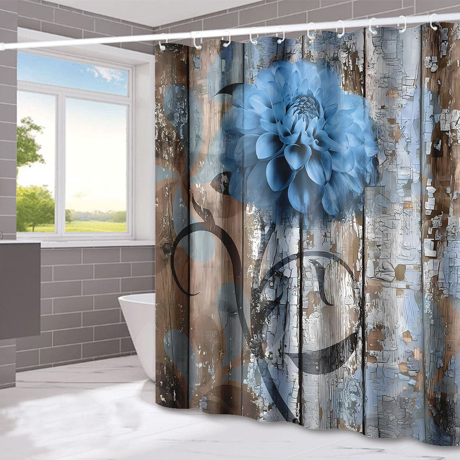 Digital Print Water.proof Shower Curtain Bathroom Dry Wet Separator Home Heavy Weight Shower Curtain Liner 5 Blind Sound Curtain Liner Clear Curtains Shower Curtain Liner Fabric Tall Shower Curtain