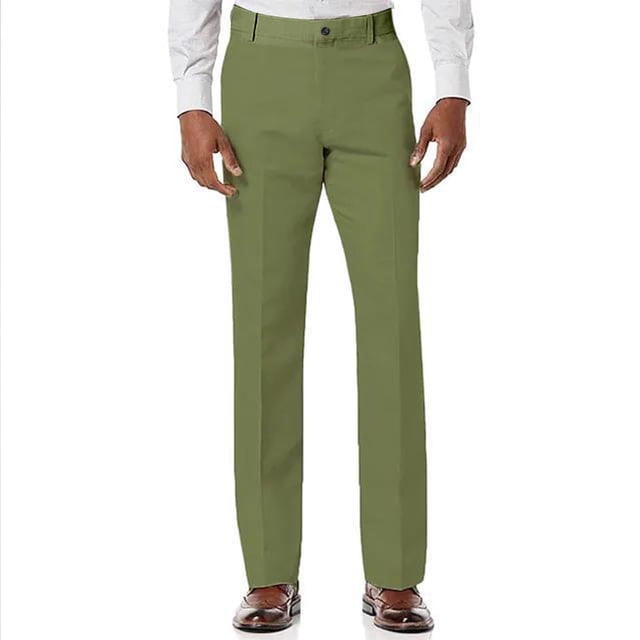 Moxiu Pantalon de Golf pour Homme Extensible Léger à Séchage Rapide Protection Solaire Coupe Droite Décontractée Pantalon de Travail avec Poches Vert Armée, TG