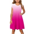thumbnail image 1 of Huvoen Robe Décontractée Sans Manches pour Fillette, Nouvelle Robe d'Été à Manches à Volants pour Fillette, Tenue de Soleil pour Enfants, Roses, 11 Ans, 1 of 8