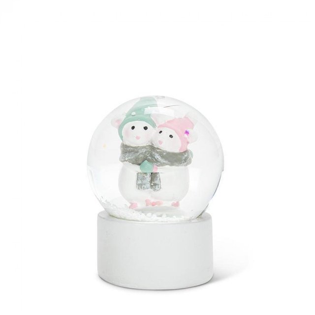 Set of 6 Hugging Winter Mice Mini Snow Globe
