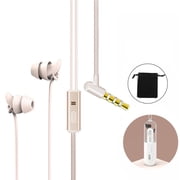 maskred In-Ear Earphones Stereo Sleeping Earbuds with Microphone Noise Cancelling Earphones 3.5mm Wired Headset for MP3 Phones Pink