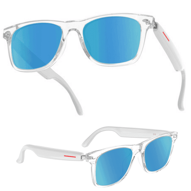 TUTT Bluetooth Smart Glasses Anti-Blue Ray | Wireless Call & Music AI Voice & Camera Control Sunglasses | E13 Anti Blue Ray Test Kit | Replaceable With Prescription TR90 frame with anti-blue and UV lenses, open-ear speakers, HD mic and Bluetooth 5.0. Touch controls for calls, music, voice assistant and paired phone camera shutter; magnetic charging and IP67 water resistance, suitable for hands-free commuting.