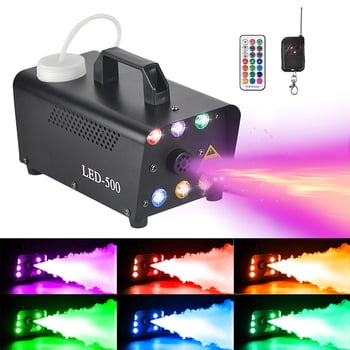 Joyfy Halloween Fog Machine avec 13 Couleurs, Machine à Brouillard Extérieure 500 W avec 4 modes d'Éclairage et Télécommande Sans Fil pour Mariage, Halloween, Fête et Intérieur (Liquide Atomisé Non Inclus)