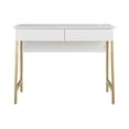 thumbnail image 3 of Mainstays 2 Drawers Computer Desk with USB Charger for Teen Adult, 39.4' Study Writing Table, White Finish., 3 of 6