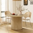 thumbnail image 4 of Wirrytor Round Dining Table , Modern Farmhouse Kitchen Table, 47 Inch Circle Dining Tables with Wood Strip Base for Kitchen Living Room (Natural), 4 of 14