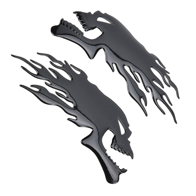 Gas Decals, 2PCS 150x65mm Sun Block Fuel Sticker Universal 3D For Decorations Silver,Black