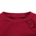 thumbnail image 4 of Newborn Baby Autumn Ribbed Knit Long Sleeve Tops+Drawstring Pants Clothes Set, 4 of 7