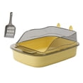 thumbnail image 3 of MERIGLARE Cat Litter Box Cat Sand Basin with High Side Cat Litter Container Durable yellow, 3 of 9
