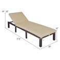 thumbnail image 3 of Costway 2PCS Outdoor Rattan Lounge Chair Chaise Recliner Adjustable Cushioned Patio Yard, 3 of 10