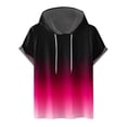 thumbnail image 1 of Besolor Mens Casual Hooded Tops Gradient Drawstring Short Sleeve Shirts Sports ness Pullover Summer Blouse, 1 of 4