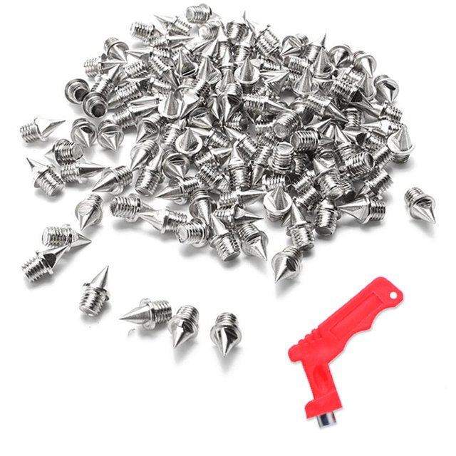 120 Pieces 1/4 Inch Track Spikes Steel Spikes for Shoe Spikes Replacements silver 120PCS