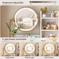 thumbnail image 4 of Vabches Ensemble de Coiffeuse avec Lumières et Miroir Rond, Table de Maquillage Moderne avec Tabouret et 2 Tiroirs, Blanc, 4 of 12
