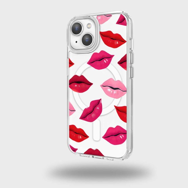 Caseco Mag-Safe iPhone 15 Lips Design Clear Case