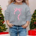 thumbnail image 2 of PMVFHDE Sweat à Capuche pour Fille, Manches Longues, Col Rond avec Nœud, Gris, 11-12 Ans, 2 of 4