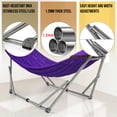 thumbnail image 4 of Tranquillo Hamac Double avec Support Capacité de 550 Lb Hamac Double en Acier Inoxydable avec Barre d'Étalement/support de Hamac Robuste et Flexible Portable, Extérieur Intérieur, Violet, 4 of 5