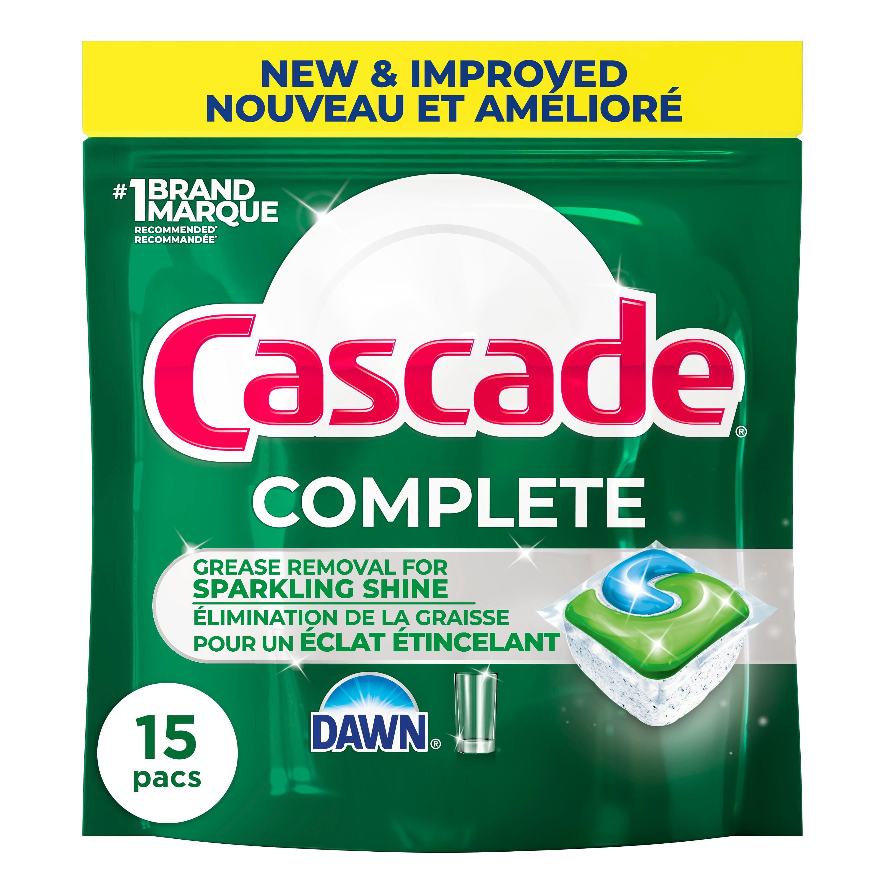 Cascade Complete Action Pacs, Dishwasher Detergent, Fresh, 15ct
