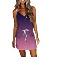 thumbnail image 2 of Robe d'Été Femme Décontractée Col en V Sans Manches Bandage Rayé Imprimé Ample Robe à Bretelles Club Robes pour Femmes 2023 en Solde, 2 of 6