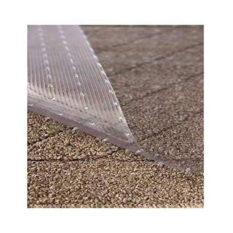 Resilia - Clear Vinyl Plastic Floor Runner/Protector for Low Pile Carpet - Skid-Resistant Decorative Pattern, (27 Inches Wide x 12 Feet Long)