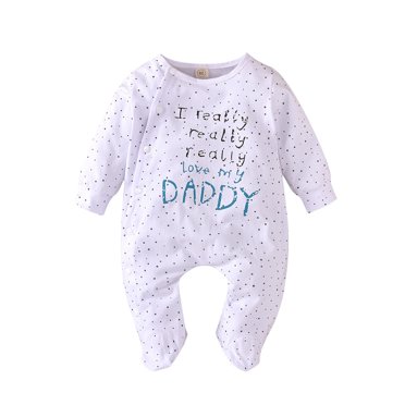 TJAZFJPA Baby Bodysuit Boy Baby Boys Girls Letter Cartoon Long Sleeve Cotton Romper Jumpsuit Outfit Infant Christmas Pajamas Button up 12-18 Months