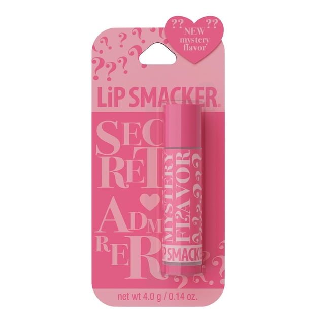 Baume à Lèvres Secret Admirer par Lip Smacker en tube Rose et Emballage en Carton avec Étiquette de Saveur Mystère, 4,0 g (0,14 oz), Formule Hydratante à Fini Lustré, Fait Partie des Ensembles-Cadeaux Beauté pour Enfants et Édition Limitée de la Saint-Valentin.