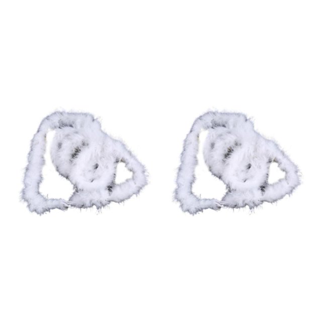 Wweixi 5x Joy To Home Office Or Shop Christmas Tree Feather Strip Collection Simple Fiber Christmas Decoration Feather Reusable white 2Set