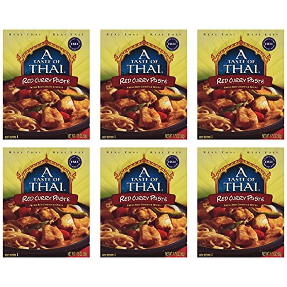 Taste Of Thai , Mélange de Pâte Rouge de Cari, 1,75 Oz, (Lot de 6)