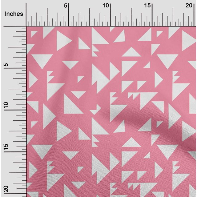 oneOone Cotton Poplin Fabric Triangle Geometric Print Sewing Fabric BTY 56 Inch Wide