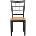 thumbnail image 3 of HERCULES Series Black Window Back Metal Restaurant Chair - Natural Wood Seat, 3 of 9