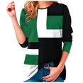 thumbnail image 1 of Yuyuzo Chemises Femmes Manches Longues Col Rond Mode Couleur Bloc Patchwork Tops Casual Baggy Shirts, 1 of 5