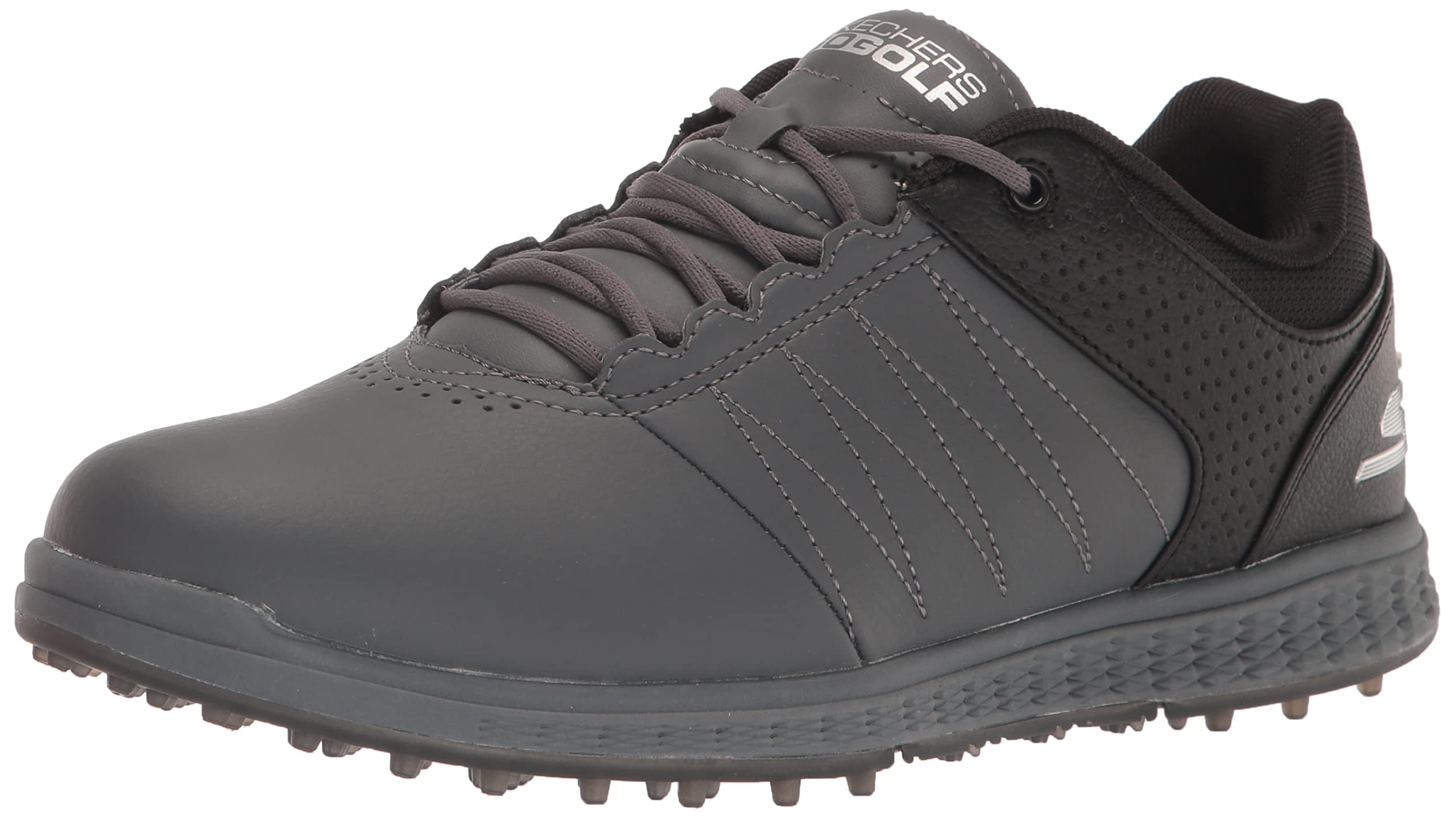 Skechers Men's Pivot Spikeless Golf Shoe, Charcoal/Black, 13