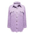 thumbnail image 2 of Yubnlvae Veste-Chemise en Denim Délavé Violet Mode Décontractée pour Femme, P, 2 of 3