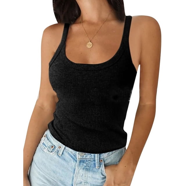 DYMADE Camisole à Bretelles Sans Manches pour Femmes, Encolure Dégagée