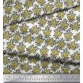 thumbnail image 3 of Soimoi Poly Georgette Fabric Leaves & Floral Block Printed Craft Fabric by The Yard 42 Inch Wide, 3 of 3